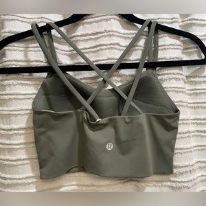 Lululemon like a cloud long line bra B/C grey sage size 4